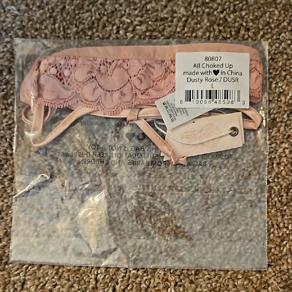 We are HAH x Free People Large Dusty Rose Lace Choker